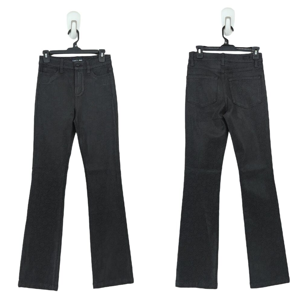 Morris Co x Paige Women 26 High Rise Manhattan Jeans Black Mallow Floral Coated
